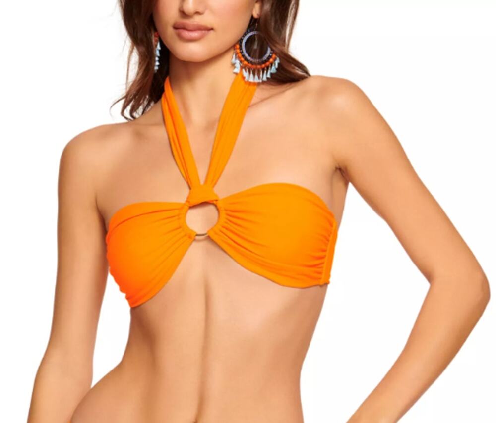 RAMY BROOK SIZE XSMALL MARIE BIKINI SWIM HALTER TOP APRICOT ORANGE NEW